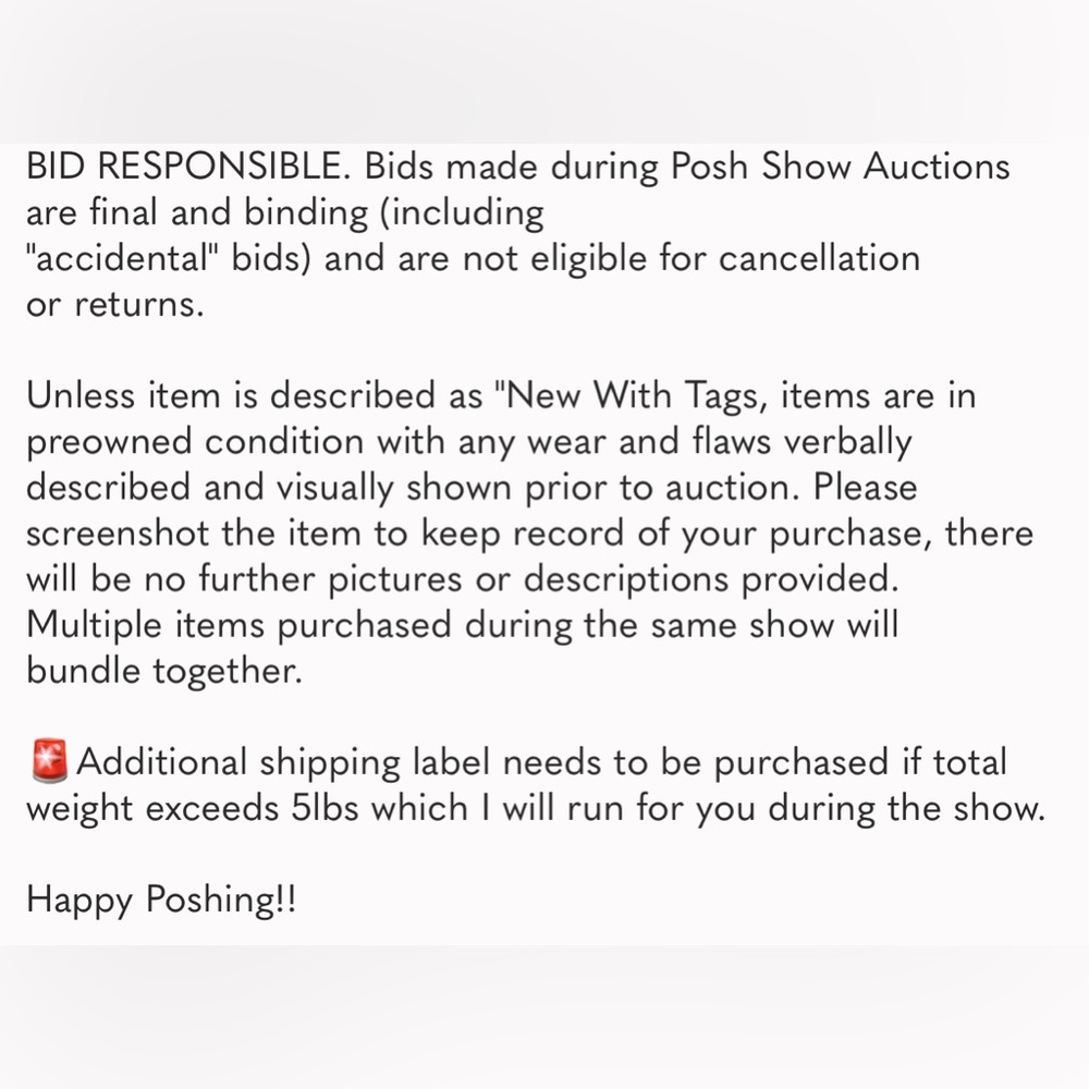 Bid Responsibly No Cancelations Please read below